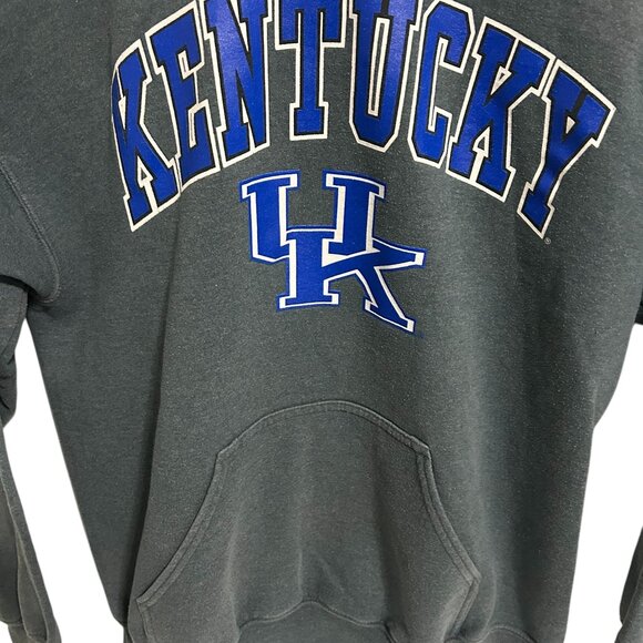 Kentucky Wildcats Hooded Sweatshirt Size Medium Gray Blue Gildan - Picture 5 of 6